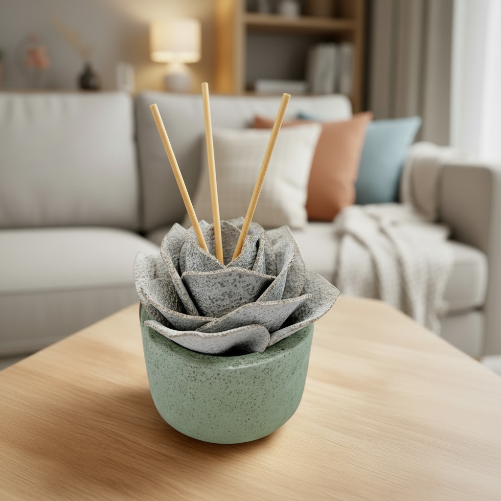 Diffusore Ambiente Rosa Piperita in Sughero Bianco – Elegante Profumatore Naturale - Fabris Solutions 