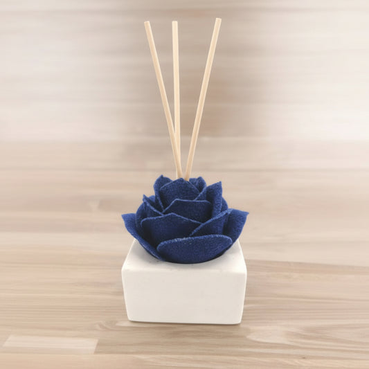 Diffusore Ambiente Rosa Raffinata in Sughero Blu – Elegante Profumatore Naturale - Fabris Solutions 