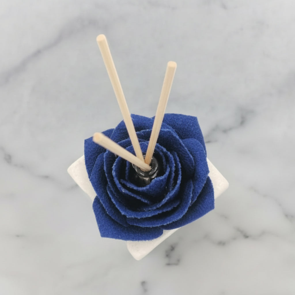 Diffusore Ambiente Rosa Raffinata in Sughero Blu – Elegante Profumatore Naturale - Fabris Solutions 