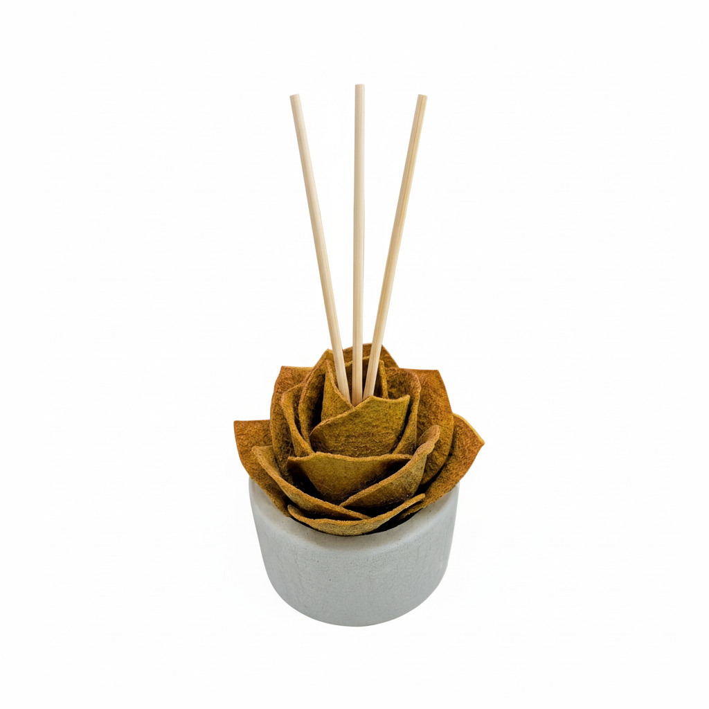Diffusore Ambiente Rosa Raffinata in Sughero Giallo– Elegante Profumatore Naturale - Fabris Solutions 