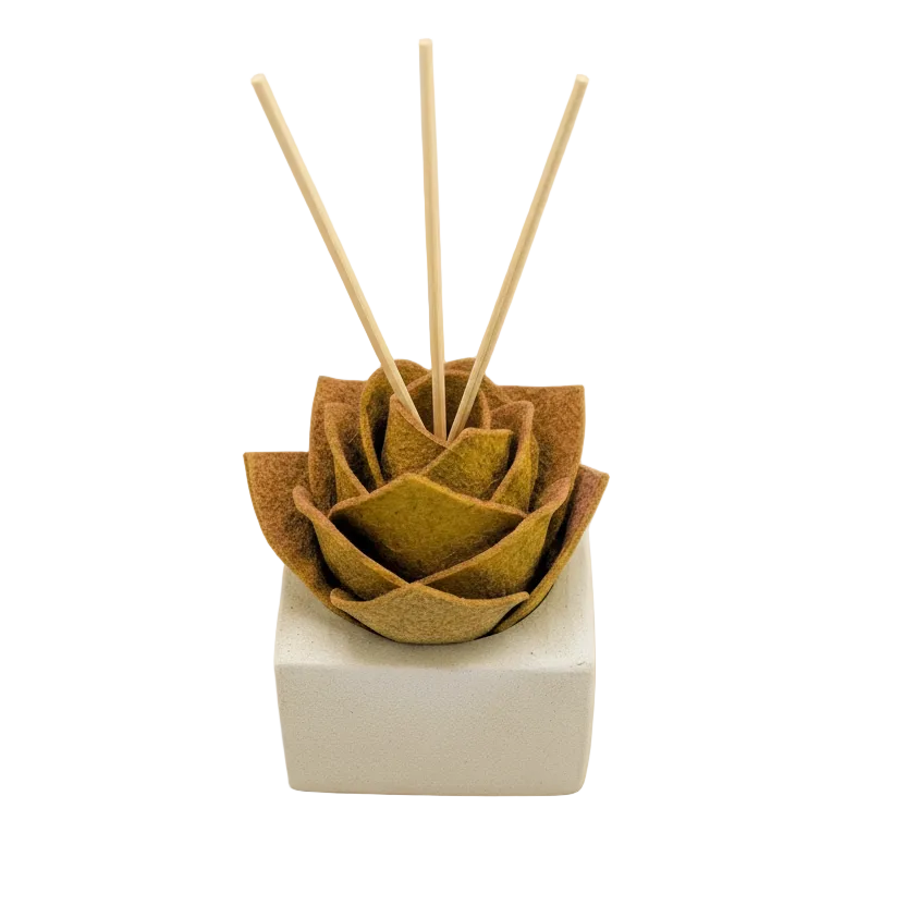 Diffusore Ambiente Rosa Raffinata in Sughero Giallo– Elegante Profumatore Naturale - Fabris Solutions 
