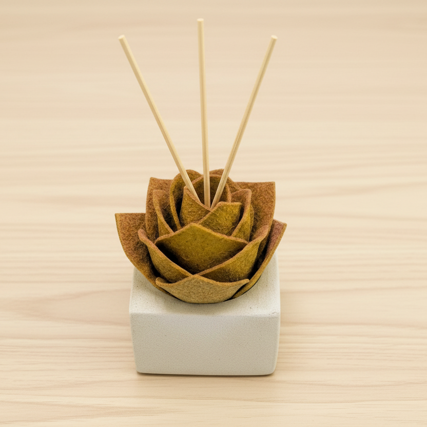Diffusore Ambiente Rosa Raffinata in Sughero Giallo– Elegante Profumatore Naturale - Fabris Solutions 