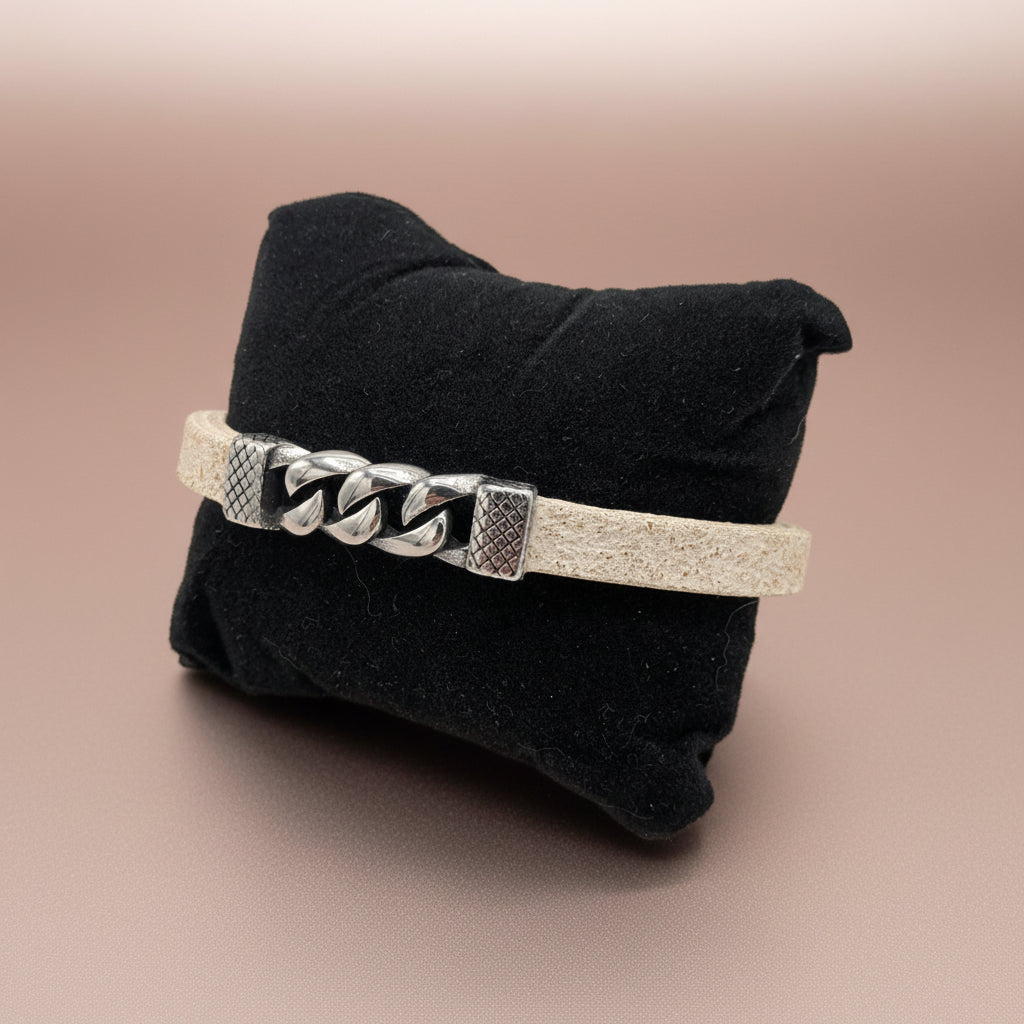 Bracciale Uomo Modern Stone in Sughero e Acciaio – Elegante Accessorio Naturale - Fabris Solutions 