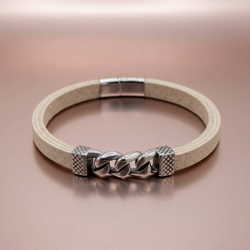 Bracciale Uomo Modern Stone in Sughero e Acciaio – Elegante Accessorio Naturale - Fabris Solutions 