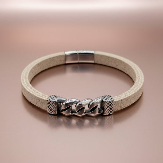 Bracciale Uomo Modern Stone in Sughero e Acciaio – Elegante Accessorio Naturale - Fabris Solutions 