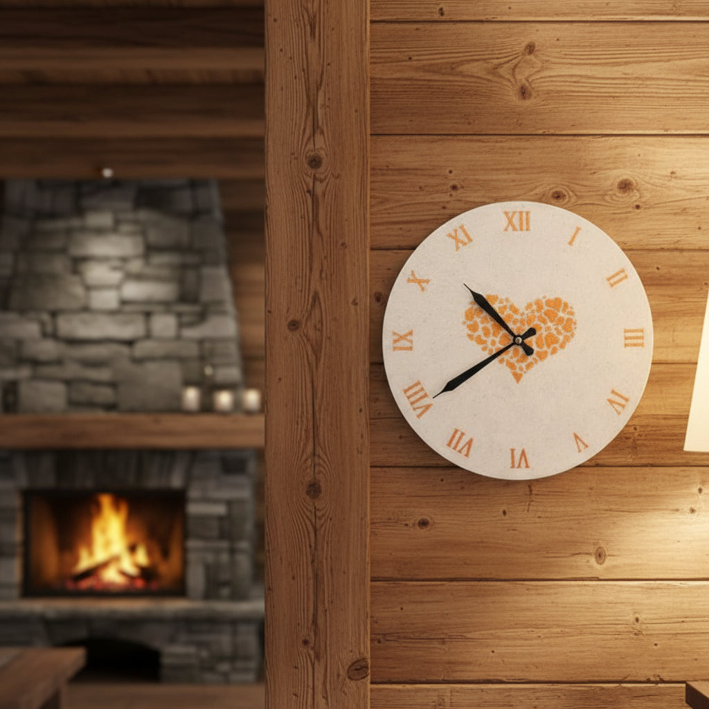 Orologio da parete "Crema con Cuore" - Un pezzo unico per il tuo arredamento - Fabris Solutions 