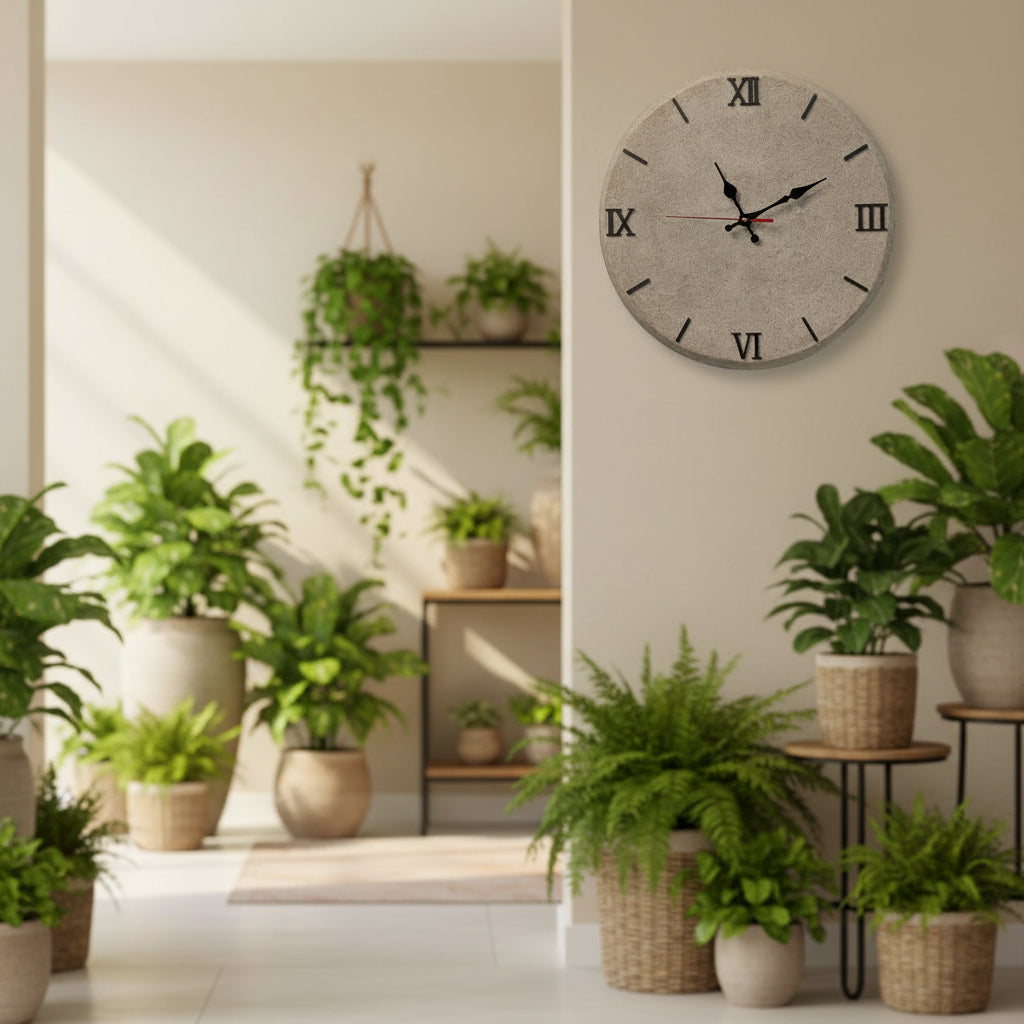 Orologio da parete "Grigio pietra" - Numeri Romani - Pezzo unico - Fabris Solutions 