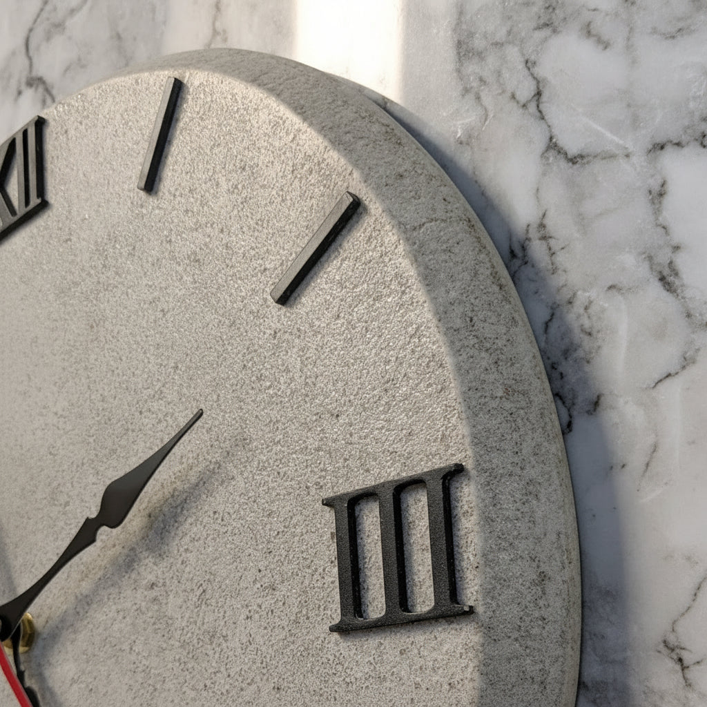 Orologio da parete "Grigio pietra" - Numeri Romani - Pezzo unico - Fabris Solutions 