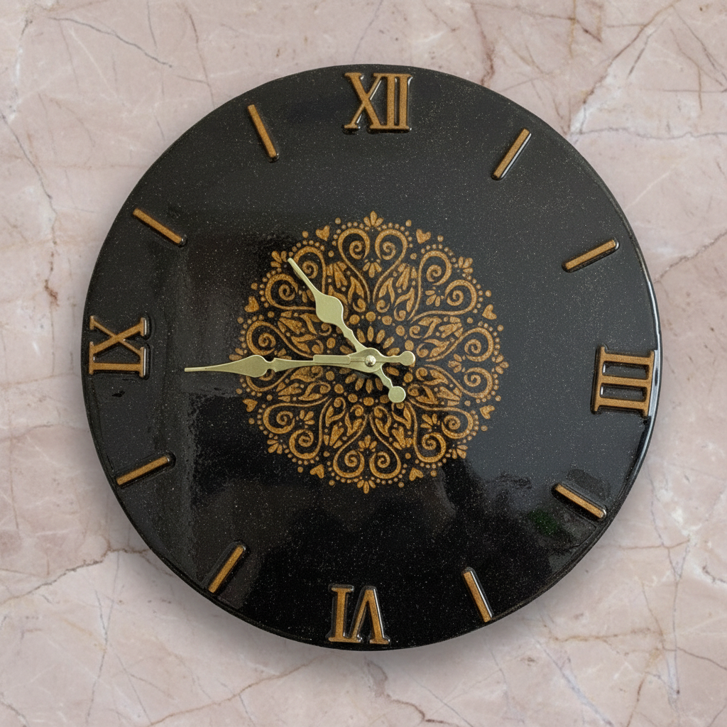 Orologio da parete "Mandala Oro" - Numeri Romani -Pezzo unico - Fabris Solutions 