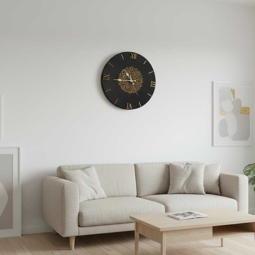 Orologio da parete "Mandala Oro" - Numeri Romani -Pezzo unico - Fabris Solutions 