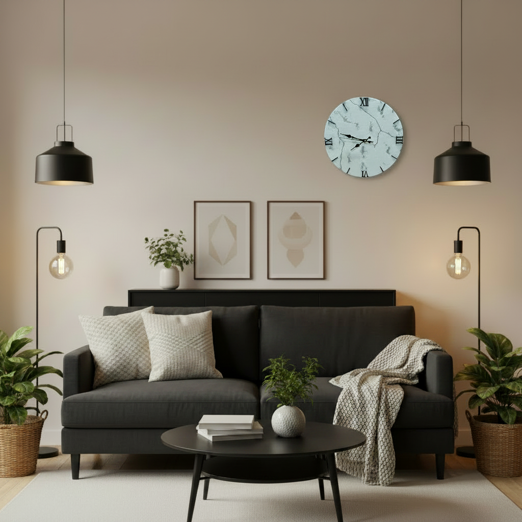 Orologio da parete "Marmo Antico" - Numeri Romani - Un pezzo unico per il tuo arredamento - Fabris Solutions 