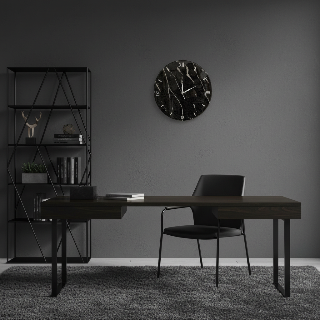 Orologio da parete "Marmo Lucido" - Numeri Romani - Un pezzo unico - Fabris Solutions 