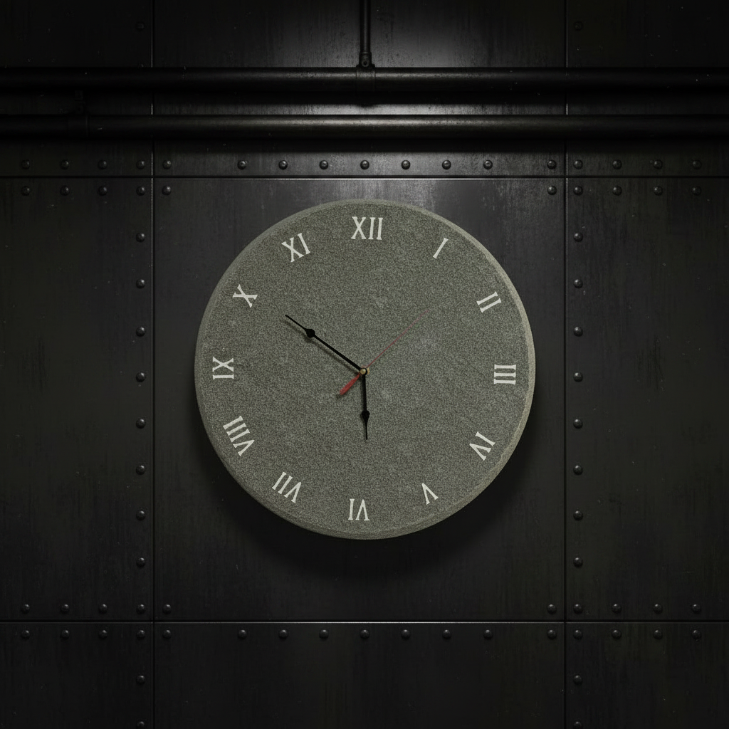Orologio da parete "Sasso Grigio" - Numeri Romani - Un pezzo unico per il tuo arredamento - Fabris Solutions 