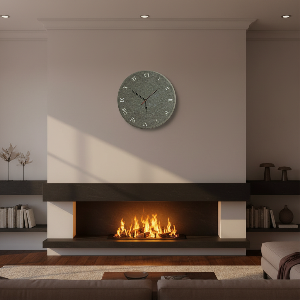 Orologio da parete "Sasso Grigio" - Numeri Romani - Un pezzo unico per il tuo arredamento - Fabris Solutions 