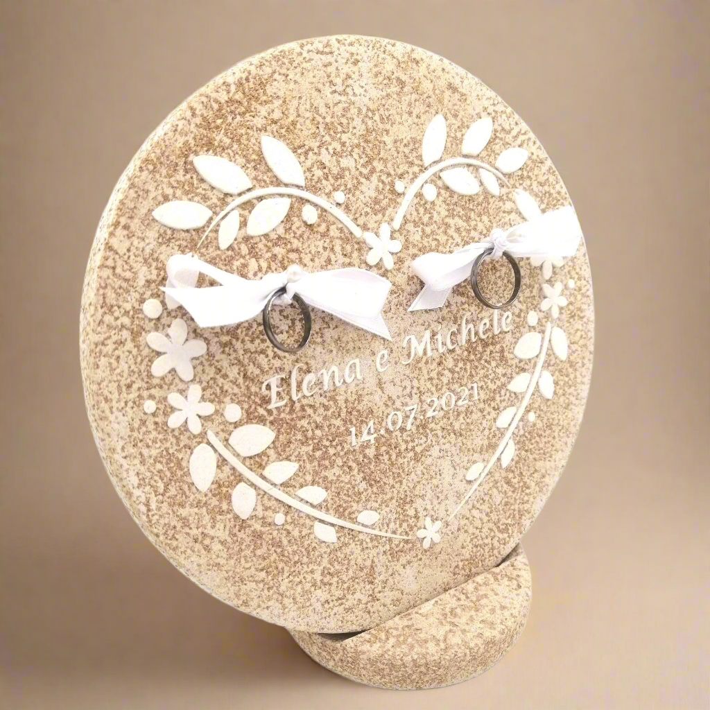 Porta fedi champagne bianco -  Eleganza e raffinatezza per il tuo matrimonio - Fabris Solutions 