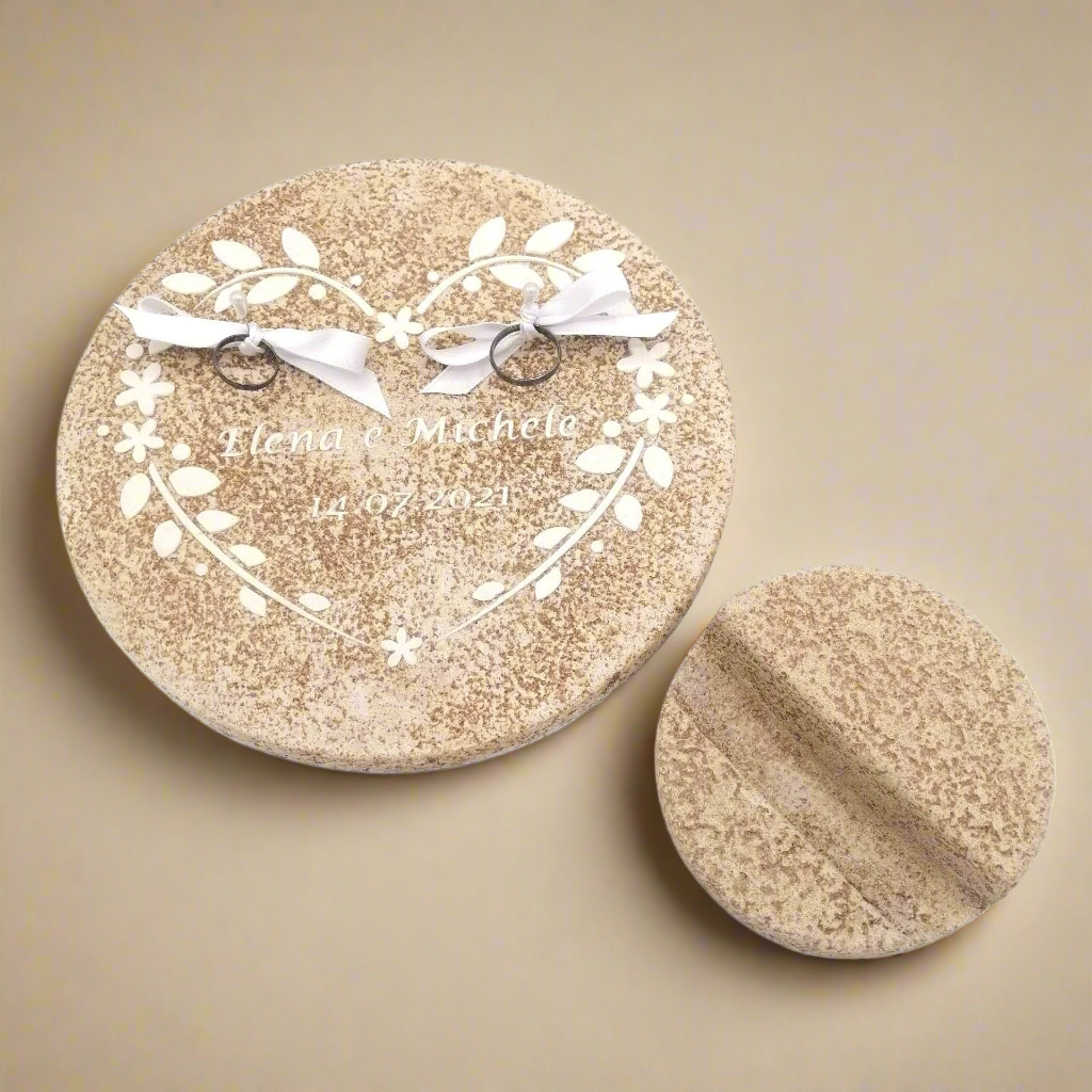 Porta fedi champagne bianco -  Eleganza e raffinatezza per il tuo matrimonio - Fabris Solutions 