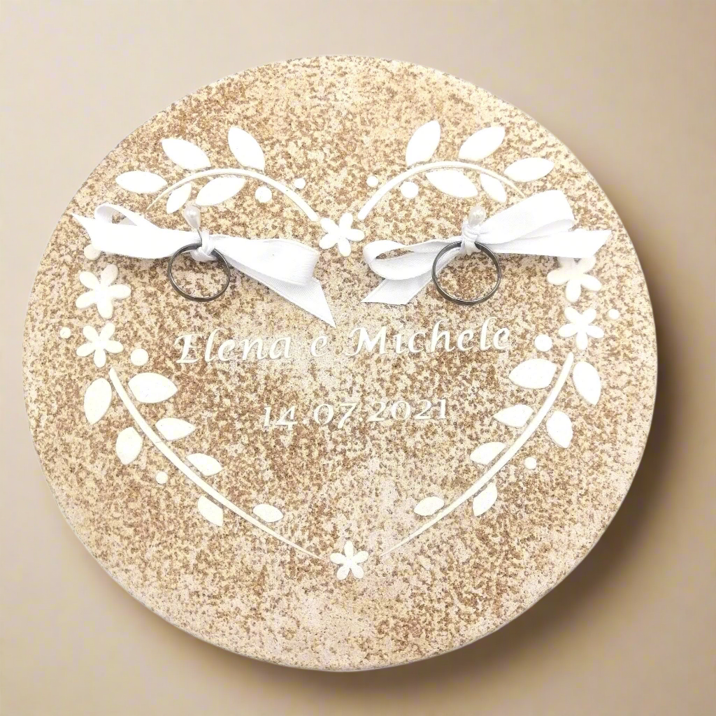 Porta fedi champagne bianco -  Eleganza e raffinatezza per il tuo matrimonio - Fabris Solutions 