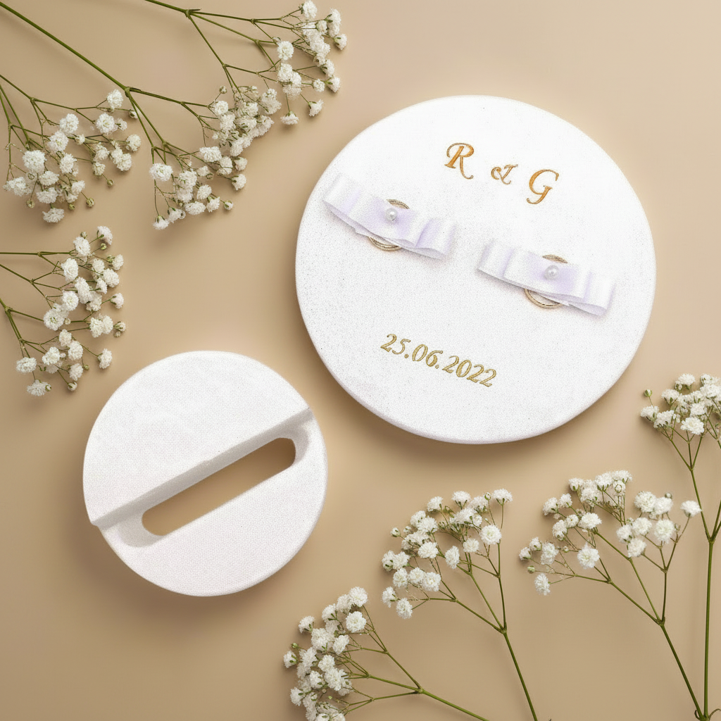 Porta Fedi Contemporaneo Compact: Eleganza moderna per il tuo matrimonio - Fabris Solutions 