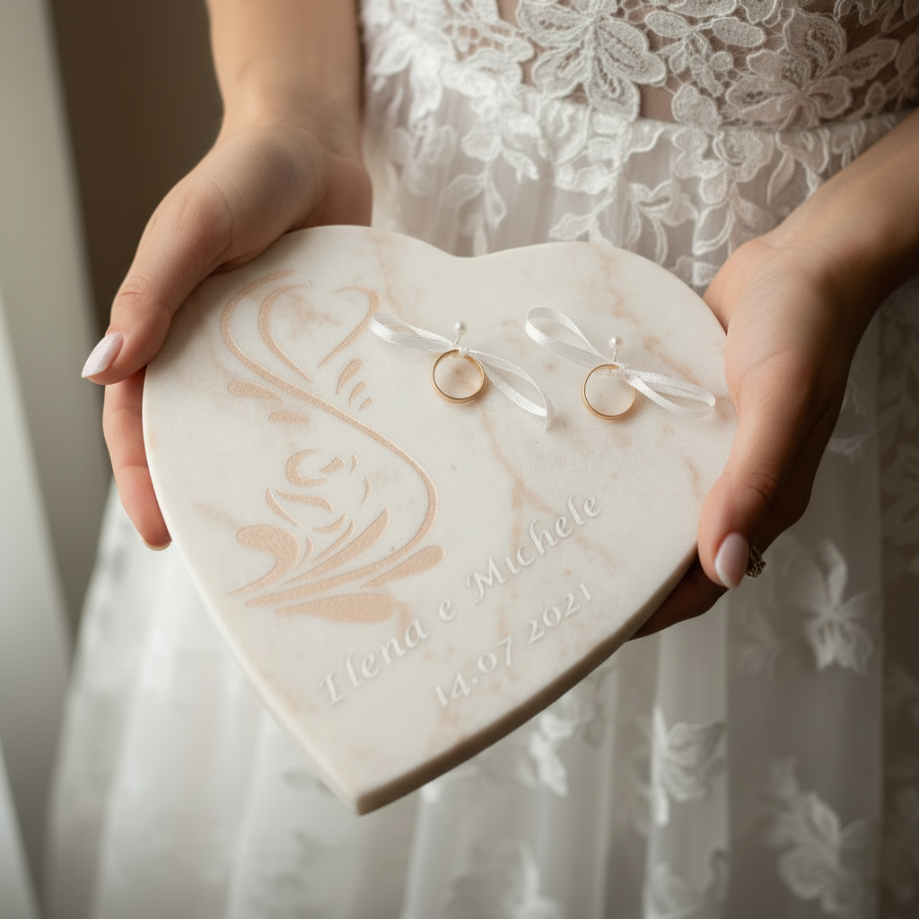 Porta Fedi Cuore Marmorizzato - Eleganza senza tempo - Fabris Solutions 