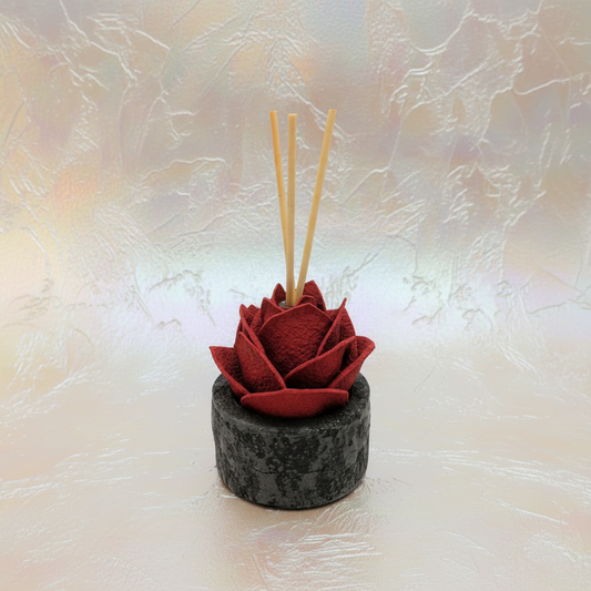 Diffusore Ambiente Rosa Ricercata in Sughero Rosso – Elegante Profumatore Naturale - Fabris Solutions 