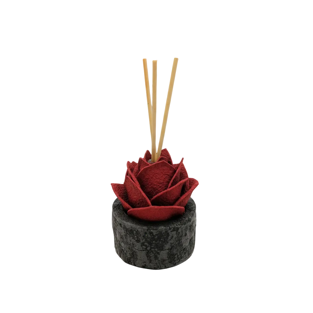 Diffusore Ambiente Rosa Ricercata in Sughero Rosso – Elegante Profumatore Naturale - Fabris Solutions 