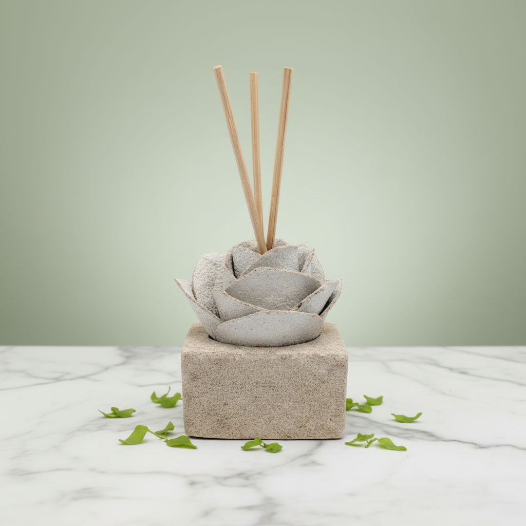Linea Petali di Sughero: Diffusori Eleganti - Modello Rosa Moderna - Colore bianco - Fabris Solutions 