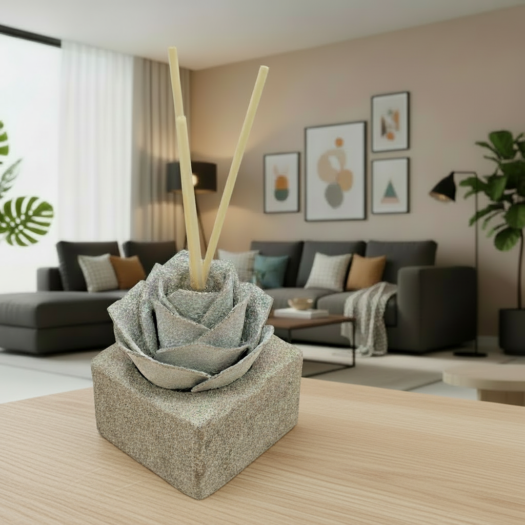 Linea Petali di Sughero: Diffusori Eleganti - Modello Rosa Moderna - Colore bianco - Fabris Solutions 