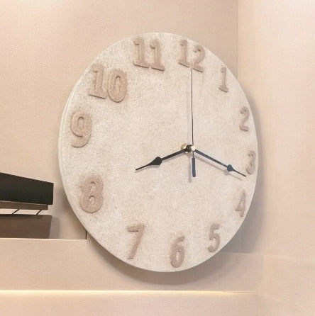 Orologio da parete in sughero sbiancato - Eleganza crema anticato - Fabris Solutions 