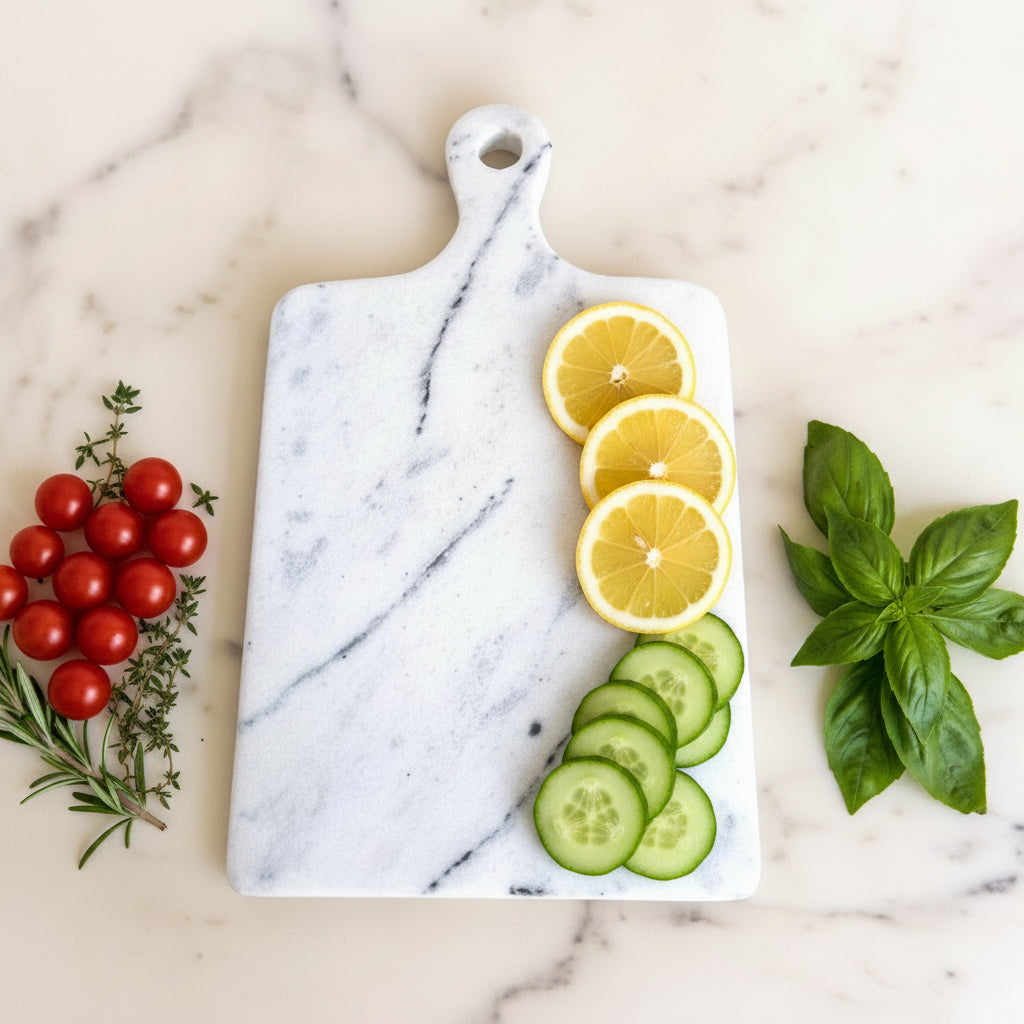 Tagliere da Portata in Legno con Rivestimento in Marmo – Balance | Marmo Design - Fabris Solutions 