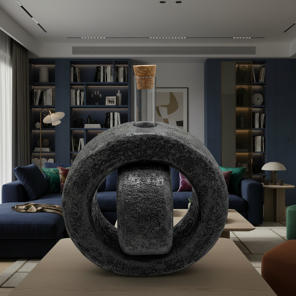 Vaso diffusore Zen Anello Marmo Nero - Fabris Solutions 