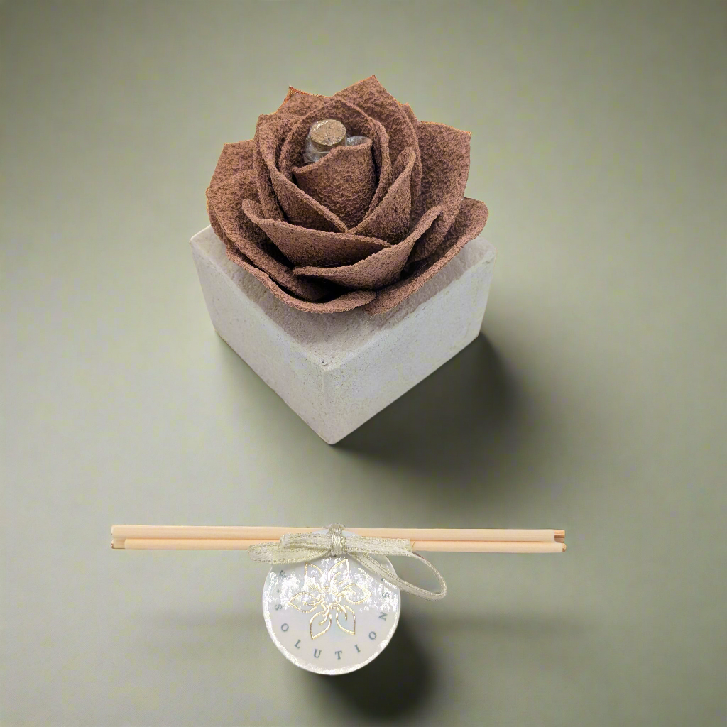 Diffusore Ambiente Rosa Raffinata in Sughero Pesca – Elegante Profumatore Naturale - Fabris Solutions 