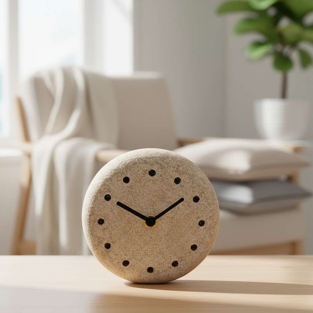 Orologio da Tavolo “Zen” bianco – Linea Petali di Sughero - Fabris Solutions 