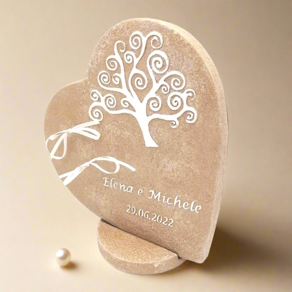 Porta fedi "Cuore in Sughero con Albero della Vita" - Un connubio tra natura ed eleganza per il tuo amore eterno - Fabris Solutions 
