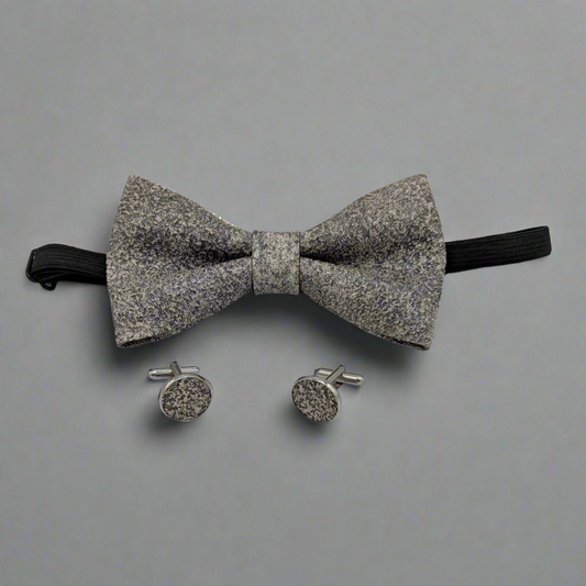 Set Papillon e Gemelli in Sughero Titan Shade con Scatola di Latta – Elegante Accessorio Uomo - Fabris Solutions 