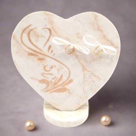 Porta Fedi Cuore Marmorizzato - Eleganza senza tempo - Fabris Solutions 