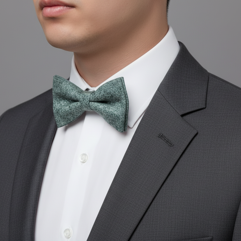 Set Papillon e Gemelli in Sughero Frosted Sky con Scatola di Latta – Elegante Accessorio Uomo - Fabris Solutions 