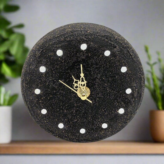Orologio da Tavolo “Zen” nero – Linea Petali di Sughero