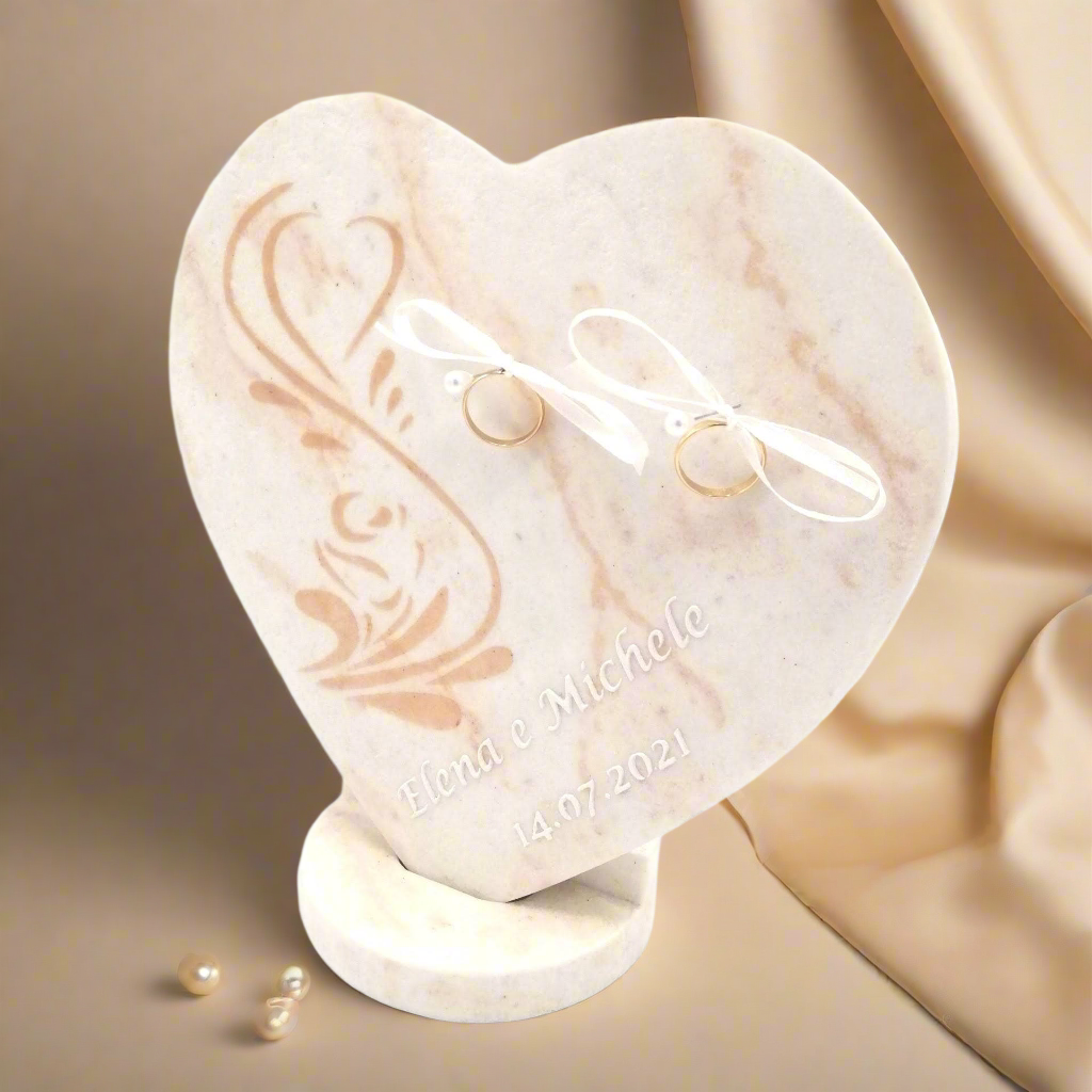 Porta Fedi Cuore Marmorizzato - Eleganza senza tempo - Fabris Solutions 