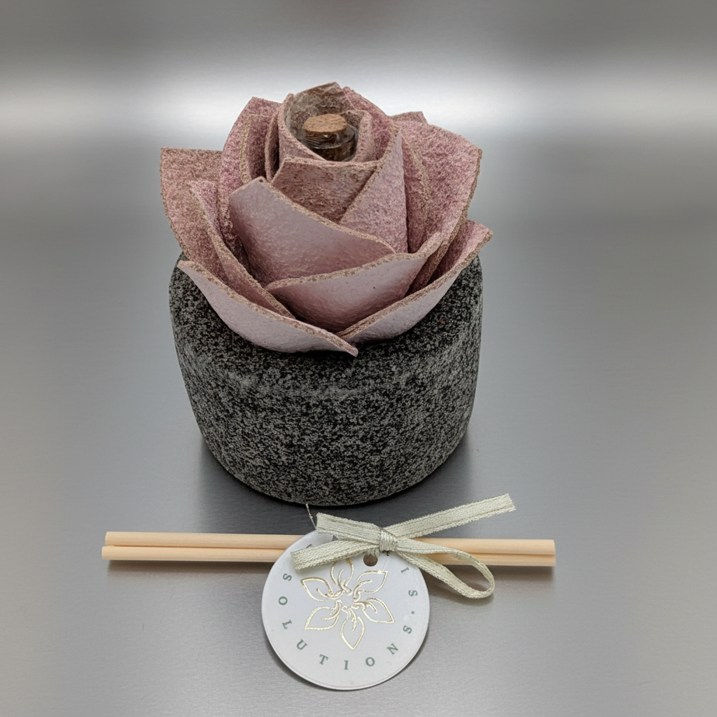 Diffusore Ambiente Rosa Maravee in Sughero Rosa – Elegante Profumatore Naturale - Fabris Solutions 
