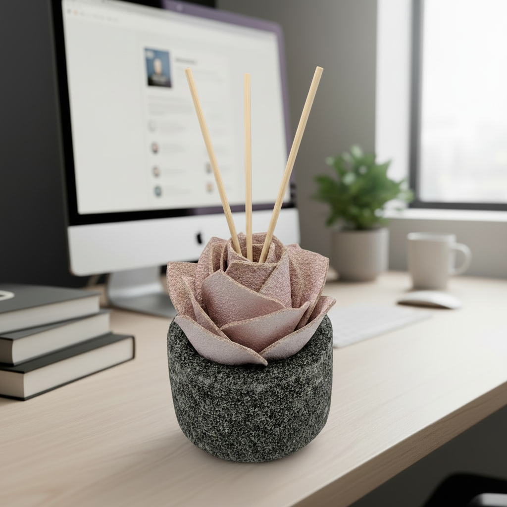 Diffusore Ambiente Rosa Maravee in Sughero Rosa – Elegante Profumatore Naturale - Fabris Solutions 