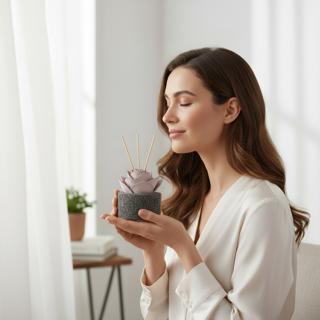Diffusore Ambiente Rosa Maravee in Sughero Rosa – Elegante Profumatore Naturale - Fabris Solutions 