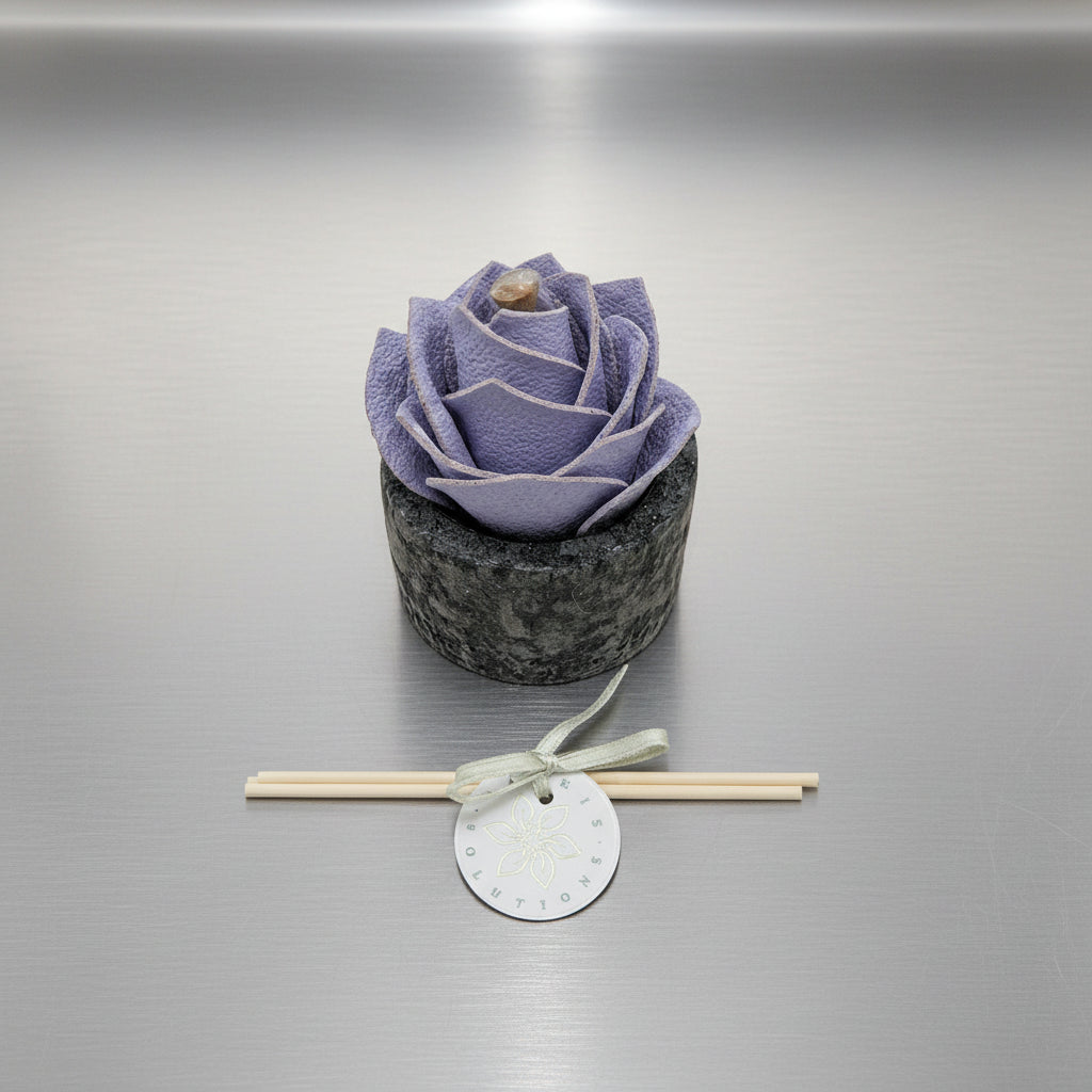 Diffusore Ambiente Rosa Ricercata in Sughero Lilla  – Elegante Profumatore Naturale - Fabris Solutions 