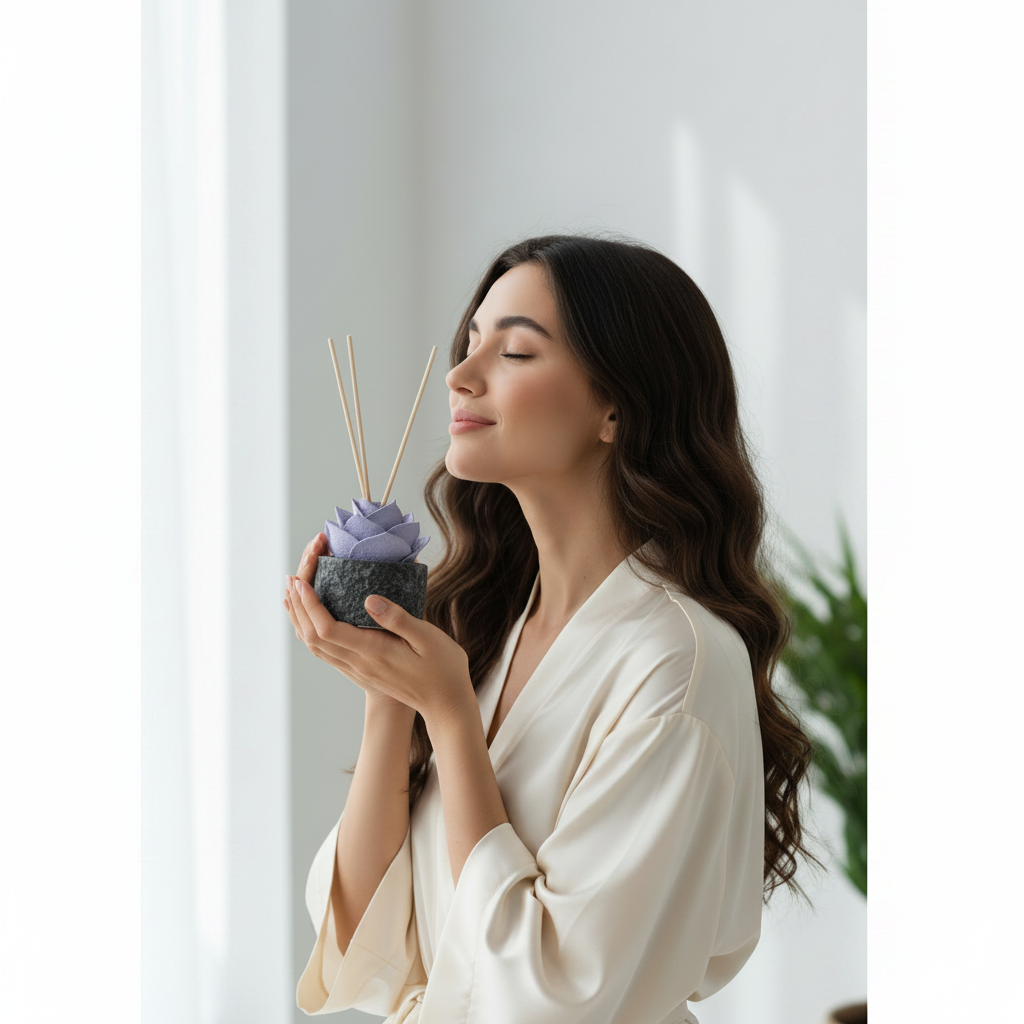 Diffusore Ambiente Rosa Ricercata in Sughero Lilla  – Elegante Profumatore Naturale - Fabris Solutions 