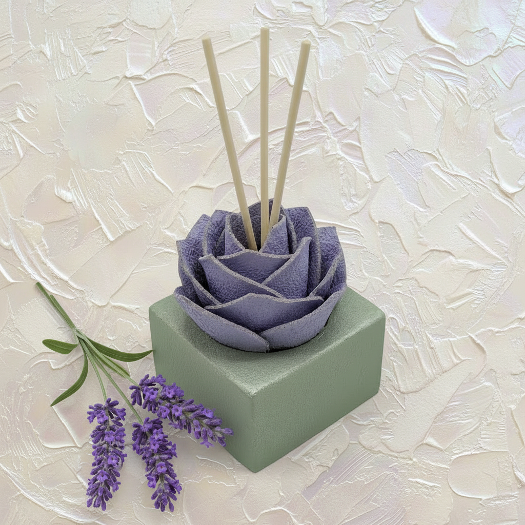 Diffusore Ambiente Rosa Piperita in Sughero Lilla – Elegante Profumatore Naturale - Fabris Solutions 