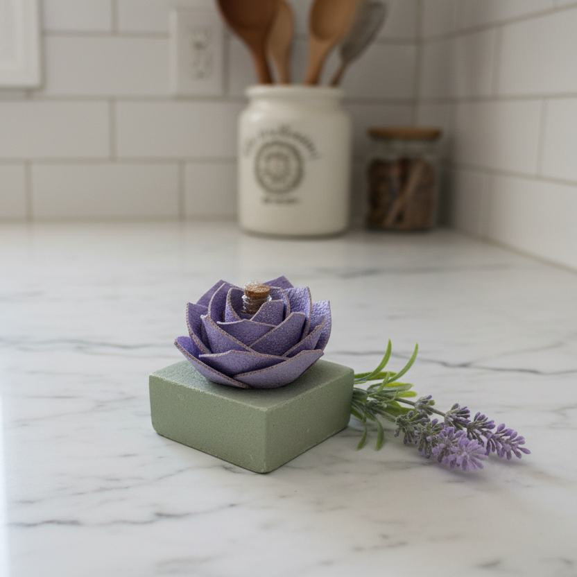 Diffusore Ambiente Rosa Piperita in Sughero Lilla – Elegante Profumatore Naturale - Fabris Solutions 