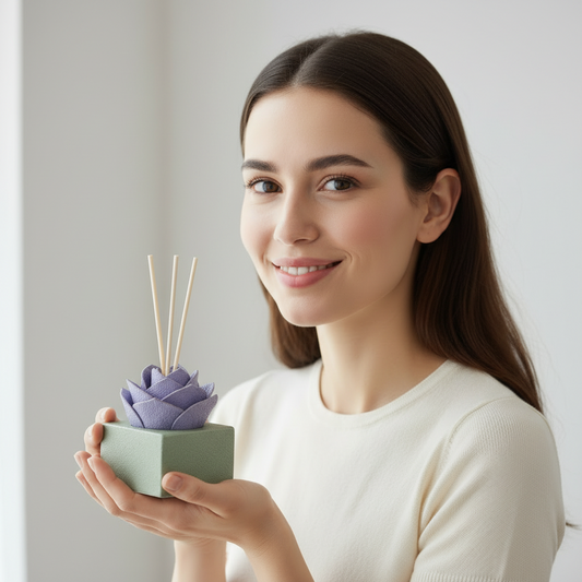Diffusore Ambiente Rosa Piperita in Sughero Lilla – Elegante Profumatore Naturale - Fabris Solutions 
