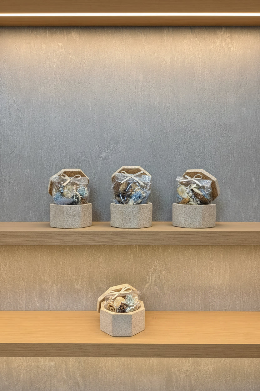 Linea Geometrie - Bomboniere contemporanee - Scatolina Gemma di Pietra - Fabris Solutions 