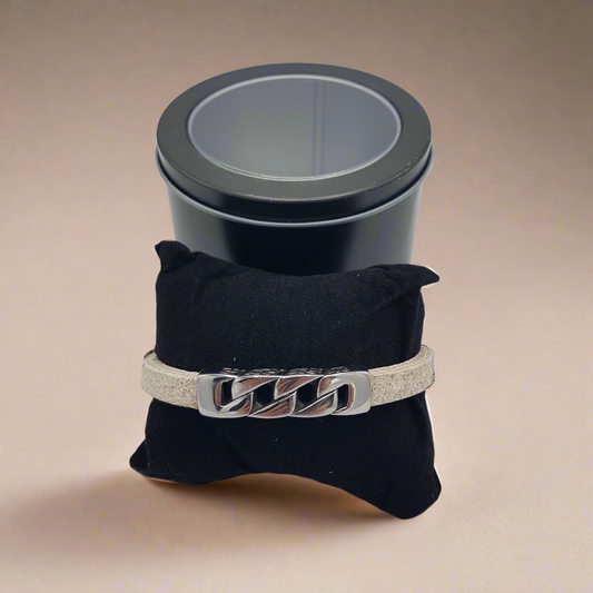 Bracciale Uomo Stone Elegance in Sughero e Acciaio – Elegante Accessorio Naturale - Fabris Solutions 