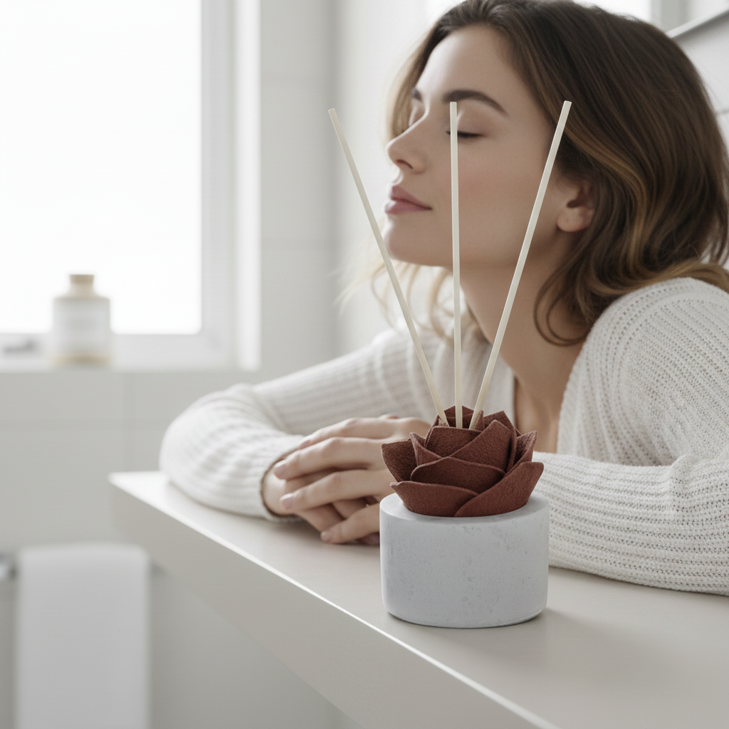 Diffusore Ambiente Rosa Raffinata in Sughero Rosa Antico – Elegante Profumatore Naturale (Copia) - Fabris Solutions 